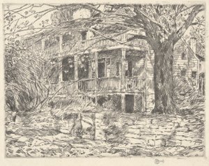 Casa antigua, Cos Cob, 1915 de Childe Hassam