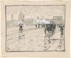 Día Lluvioso, Boston de Childe Hassam