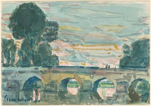 El puente en Grez de Childe Hassam