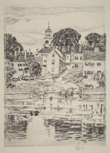 La torre de la iglesia, Portsmouth de Childe Hassam