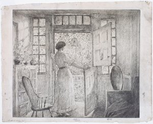 La puerta holandesa (recto), la danza griega (verso) de Childe Hassam