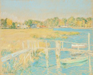 Río arriba, última hora de la tarde, octubre de Childe Hassam