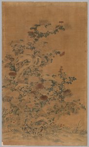 Panel Kesi: Rocas y crisantemos de China, Qing dynasty