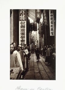 Escena callejera en Cantón, c.1870s