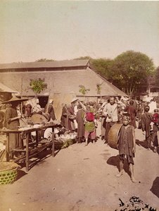 Un mercado en Tonkín, c.1899-1900 de Chinese School
