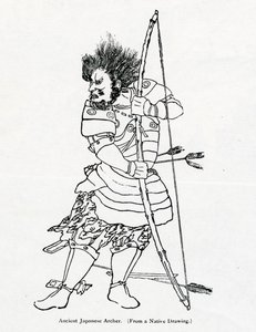 Un antiguo arquero japonés, ilustración de 
