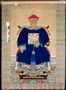 Retrato de antepasado, finales del siglo XVII o principios del XVIII de Chinese School