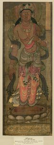 Bodhisattva Manjusri, Tunhuang, siglo VII-VIII (pintura en tela de seda) de Chinese School