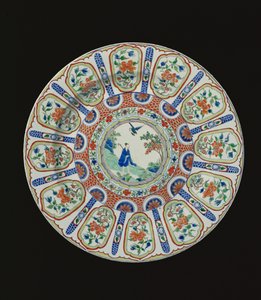 Plato que representa al poeta inmortal Tang Li Bai, Período Kangxi, c.1690 (porcelana) de Chinese School