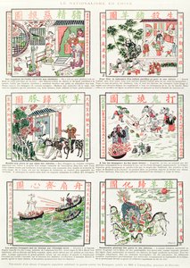Imágenes nacionalistas chinas y anti-europeas, de un álbum facsímil de imágenes populares que predican la guerra contra los extranjeros, 1891