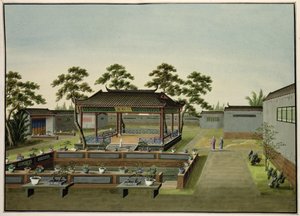 Escena de jardín, c.1820-40 de Chinese School