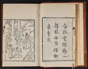 Pabellón ilustrado de peonías" en 8 capítulos, c. 1840 (xilografía) de Chinese School