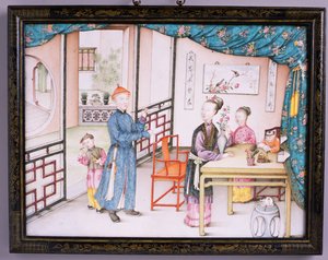 Panel imperial de Cantón, período Qianlong, 1736-95 de Chinese School