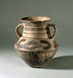 Jarra, de la Provincia de Gansu, c.1300-700 a.C. (arcilla) de Chinese School