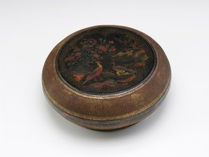 Caja circular de panel lacado y cestería, finales del siglo XVI-principios del XVII de Chinese School