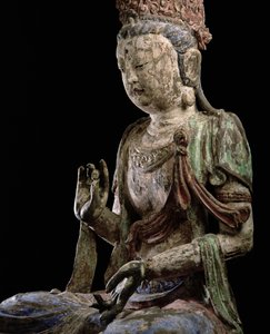 Gran bodhisattva sentado con las manos levantadas, dinastía Jin (1115-1234) (detalle)