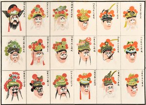 Diseños de maquillaje para personajes de la ópera china de Chinese School