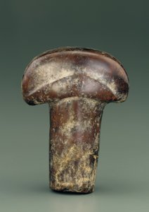 Objeto en forma de varilla ovalada coronada por un grueso pomo semicircular (serpentina) de Chinese School
