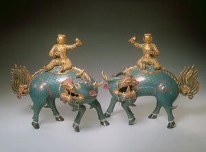 Par de Qilin, período Qianlong (1736-95)