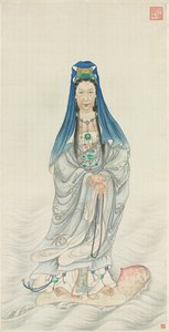Retrato de la Emperatriz Viuda Cixi como Guanyin de Chinese School