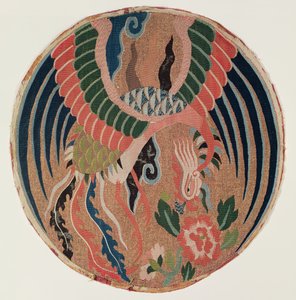 Rondel con feng-huang y peonía de árbol de Chinese School