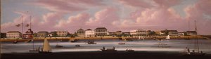 La regata de Shanghái con una vista del Bund, c.1850
