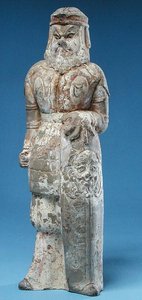 Estatuilla de un guerrero bárbaro, Dinastía Tang