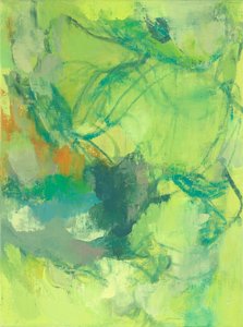 Composición abstracta, serie Orgánica/Jardín II, 2022 (óleo sobre lienzo de lino)