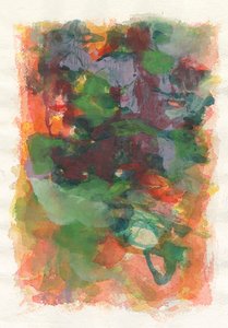 Composición abstracta, serie Play, 2021 (acuarela, gouache y carboncillo sobre papel de acuarela)