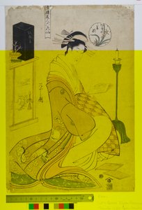 Bellezas de las Casas Verdes como los Seis Poetas (Seiro bijin rokkasen). c.1794-1795 de Chobunsai Eishi