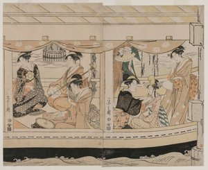 Paseo en bote por el río Sumida, mediados de la década de 1790 de Chobunsai Eishi