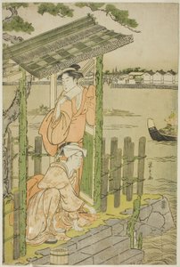 Reunión en una Casa de Té en la Orilla del Río Sumida de Chobunsai Eishi