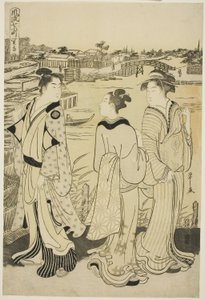 Ono no Komachi en el templo Seki, de la serie Las siete Komachi a la moda (Furyu nana Komachi), c.1788 (xilografía en color; oban)