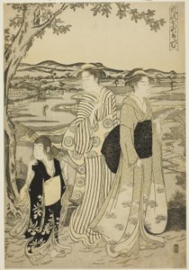 Loro Komachi, de la serie Los siete Komachi de moda (Furyu nana Komachi), c.1788 (xilografía en color; oban) de Chobunsai Eishi