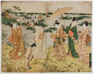 Caza de luciérnagas de Chobunsai Eishi