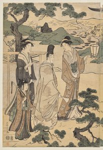El Capítulo Matsukaze del Cuento de Genji (de la serie El Cuento de Genji en Vestimenta Moderna Elegante) de Chobunsai Eishi