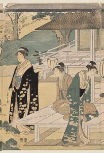 El Capítulo Matsukaze del Cuento de Genji (de la serie El Cuento de Genji en Vestimenta Moderna Elegante) de Chobunsai Eishi