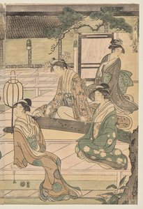 El Capítulo Matsukaze del Cuento de Genji (de la serie El Cuento de Genji en Vestimenta Moderna Elegante) de Chobunsai Eishi