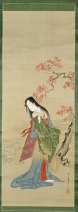 Las Doncellas de Sal, Matsukaze con el abrigo de Yukihira de Chobunsai Eishi