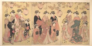El desfile de Yoshiwara en otoño de Chobunsai Eishi