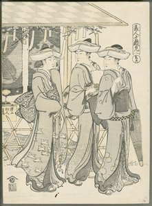 Mujeres que van al teatro de Chobunsai Eishi