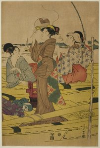 Mujeres en un Barco de Pesca de Chokosai Eisho