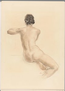 Mujer desnuda sentada de Chris van der Hoef (signed by artist)
