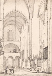 Danés: Prospecto del interior del transepto norte de la catedral de Aarhus de Christen Købke