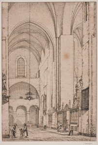 Danés: Prospecto del interior del transepto norte de la catedral de Aarhus de Christen Købke