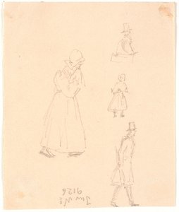 Cuatro figuras esbozadas de Christen Købke