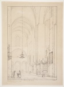 Diseño para "Vista del interior del brazo norte del crucero de la catedral de Århus" de Christen Købke