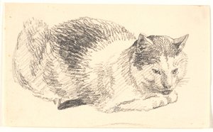 Gato acostado de Christen Købke