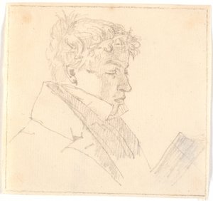 Joven leyendo, el hermano mayor del artista, pastor Carl Adolf Købke (1804-1840)? de Christen Købke
