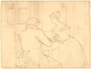 El Pintor C.D.Gebauer dibuja para la Señorita Margrethe Hahn
